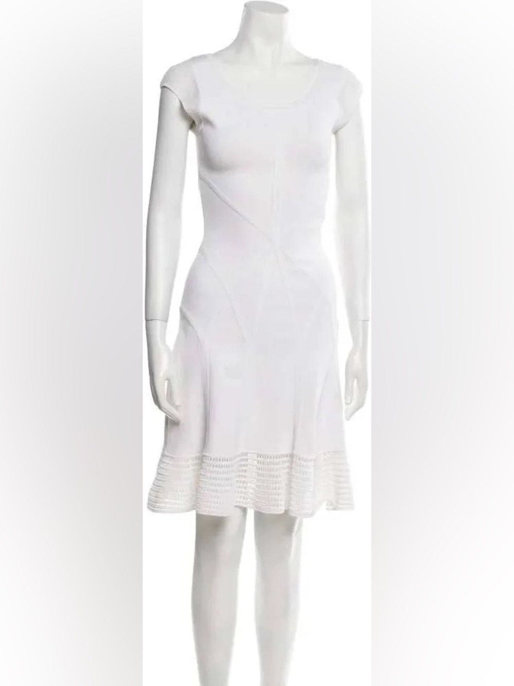 Diane Von Furstenberg White Sleeveless Flared Mini Dress